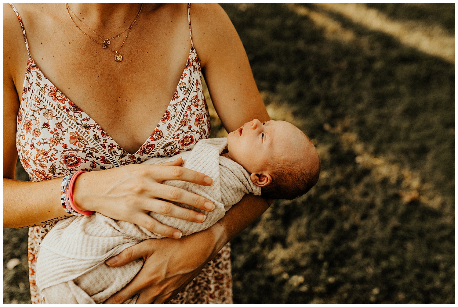 wilmington newborn and maternity photographer captures outdoor newborn portraits through relaxed baby led sessions 