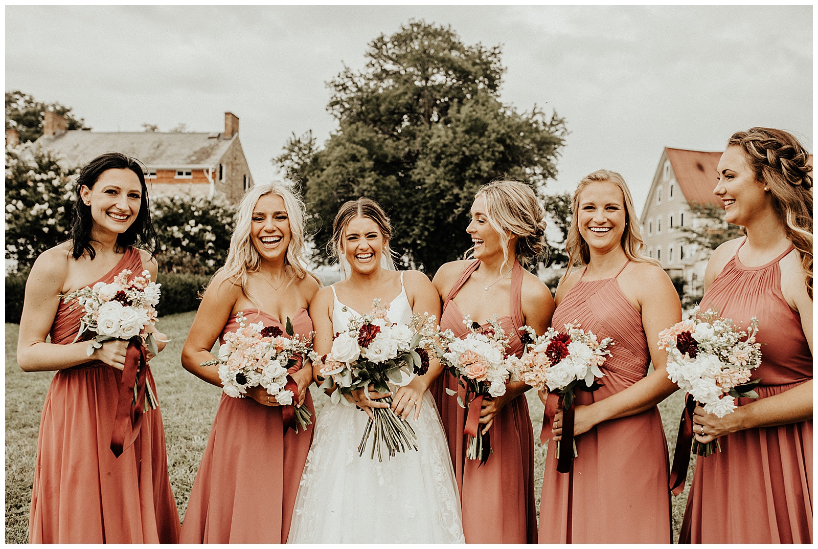 bridal party at an intimate winery wedding in maryland captured by Brey Photo, delaware county photographer