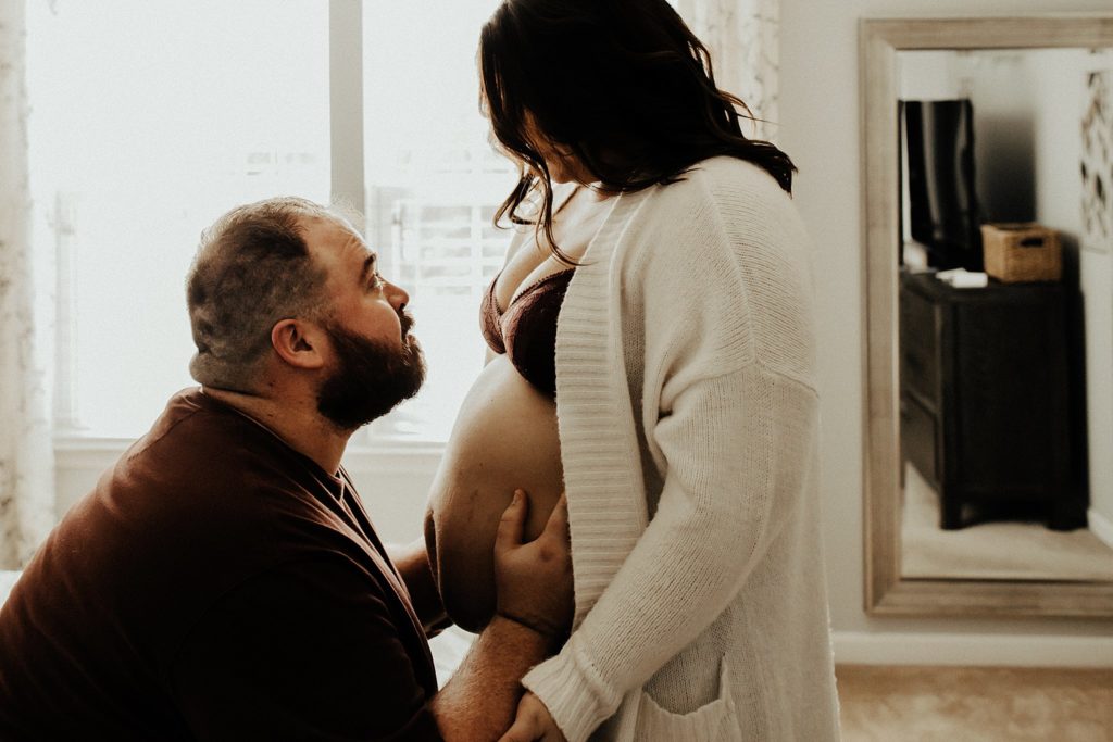 intimate at home maternity session philadelphia photographer