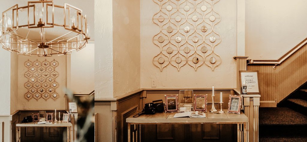 Polaroid guest book table at a winter brunch wedding at Platform Thirty at Beat Street Station in Manayunk, Philadelphia by Brey Photo, Delaware County Wedding Photographer