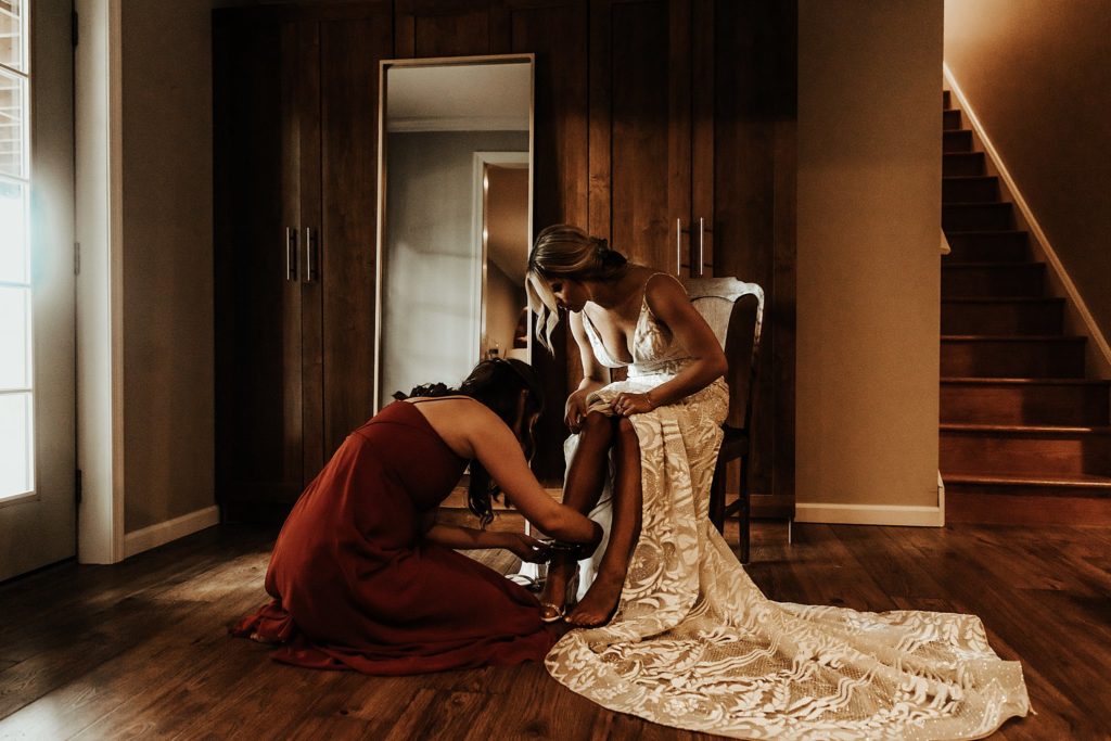 Getting ready portraits by Brey Photo at West Chester wedding